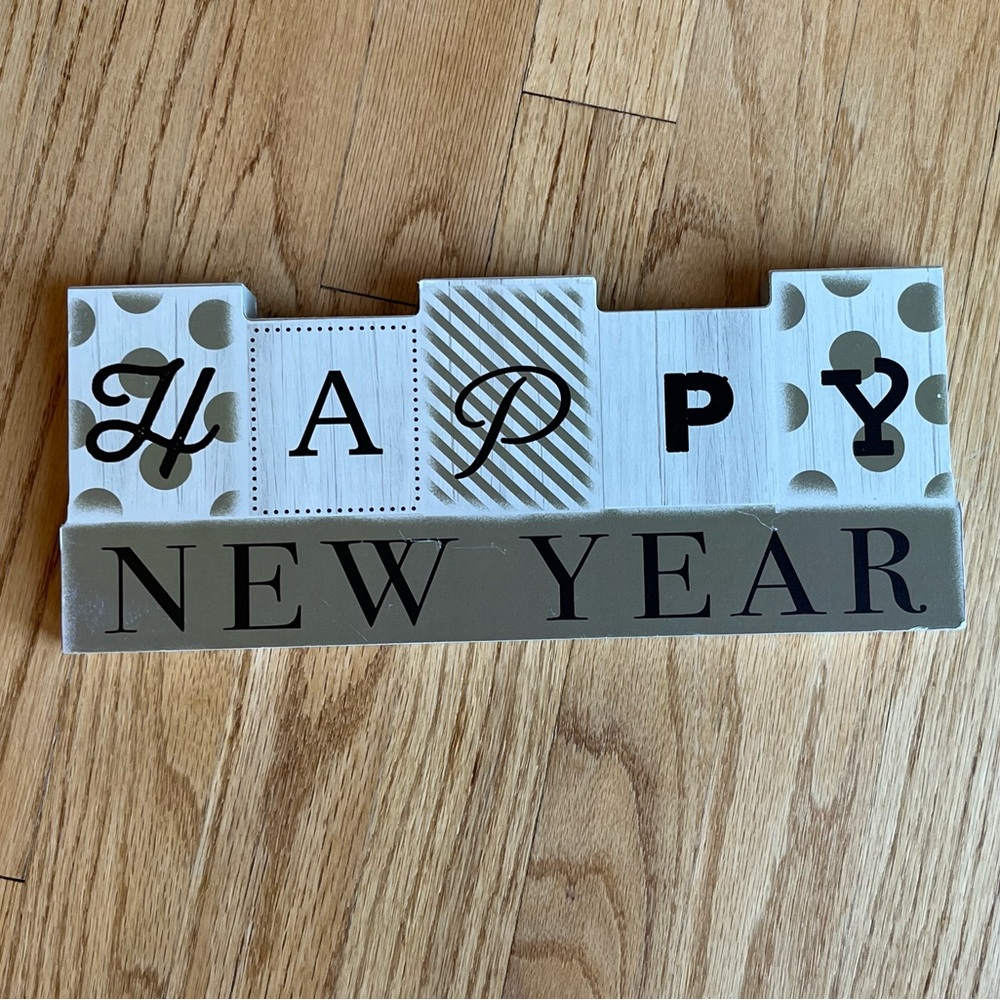 New reversible Merry Christmas and Happy New Year Wooden Sign